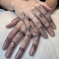 1 Blatt Temporäre Tattoos Aufkleber Wasserdicht Frauen Männer Finger Hand Kunst Kräuter