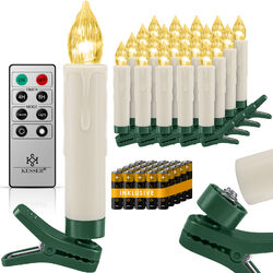 KESSER® LED Weihnachtsbaumkerzen Kabellose Christbaumkerzen Weihnachtskerzen✔️20 - 30 LED✔️Fernbedienung✔️Timerfunktion✔️+Batterien
