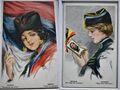 2 antike Postkarten Belgien und serbische Frauen Kunstkarten
