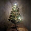 Künstlicher Weihnachtsbaum Mini in 60cm Tannenbaum Christbaum mit Lametta & LED