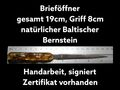 Baltischer Bernstein Brieföffner Messer 19cm Handarbeit Sammlung Blitzversand