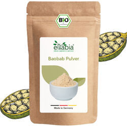 Bio Baobab Pulver | Affenbrotbaum in Rohkost Qualität ohne Zusätze Baobabpulver
