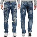 Cipo & Baxx Herren Regular Slim Fit Jeans Hosen Streetwear Freizeit Denim Cargo