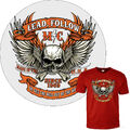Biker T-Shirt Slogan Bikermotto Skull Motorradclub Rock Oldschool *4137 rot