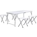 Aluminium Campingtisch Klapptisch Gartentisch Höhenverstellbar Tisch & 4 Stühlen