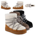 Damen Warm Gefütterte Winter Boots Stiefeletten Kunstfell Schuhe 839673