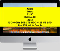 Apple iMac 21.5" Retina 4K 2017 i5 8GB 1TB HDD + 28GB SSD   Pro 555  All in One