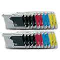 20 Drucker Patrone Tinte kompatibel mit BROTHER LC1000BK LC1000Y LC1000M LC1000C
