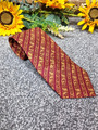 Fox & Chave V&A Collection Krawatte aus reiner Seide rot orange gold Paisley mit Blumenstreifen