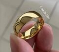 24K Vergoldeter klassischer Goldener Ring Sonderverlobung polierter Schmuck Größe 10