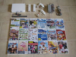 Nintendo Wii Konsole mit Zubehörpaket + 2 Gratis Wii Spiele + 2x Remote