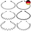 6 Stück Metall Haarband, Schwarz Welle Metall Stirnband, Haarreifen Unisex, 