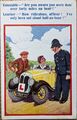 Gould, Frau Lerner Fahrer Speeding Auto & Polizei Constable, XL Postkarte 1930er Jahre