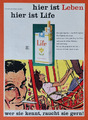 B96. Life Zigaretten Werbeanzeige Werbung Reklame 1960
