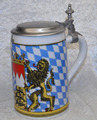Bierkrug  mit  Zinndeckel - Bayern   ca.0,5 l - ca. 18,5 cm hoch - mit Spruch