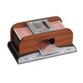 Kartenmischer elektrisch 2 Decks Kartenmischgerät Skat Mischmaschine Holz-Optik