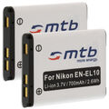 2x Akku EN-EL10 ENEL10 für Nikon Coolpix S500, S510, S520, S570, S600