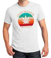 Herren T-Shirt Four Season Cannabis Lustig Baumwolle Rundhals Kurzarm Shirt