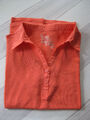 Cecil Damen Polo Shirt Unifarbe Basic Shirt Kurzarm Bluse mit Kragen orange Gr.M