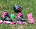 Inliner Skate Soft-Boot Kinder unisex türkis Pink , Größe:27-32(Pink ,S)
