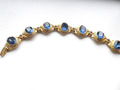 Vintage blaues Stein- und goldfarbenes SPHINX-Armband