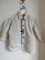 Isar Trachten Bluse Hemd beige-grau Ton Gr.86/92 Trachtenbluse