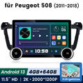 Für Peugeot 508 11.5" Touchscreen Android Autoradio GPS Navigation CarPlay 64GB