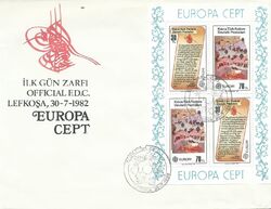 EUROPA 1982 ENVELOPPE PREMIER JOUR  CHYPRE