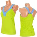 Reebok Damen Tank Top mit Sport BH Fitness Running Shirt adidas Kleid gelb/grün