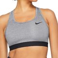 Nike Swoosh Bra Damen Sport BH Crop Bustier Fitness Run grau/schwarz 36/38/40/42