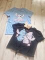 2er Set T-Shirt Shirt Mädchen Gr. 134/140 Disney Stitch blau / Schwarz 