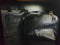 Damenhandtaschen (1mal ARA), 2er-Set, Schwarz, glänzend, gebraucht, siehe Fotos