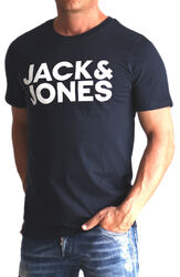 Jack & Jones Herren T-Shirt Regular oder Slim Fit Rundhals Print Shirt kurz