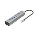 i-tec USB-C Ladegerät Metall HUB 7 Port für bis zu 7 Geräte