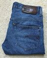 Herrenjeans G Star Raw 3301 roh schmal gerades Bein blau Denim Mid-Rise W 30 L 31