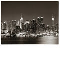 Wandbild Skyline New York schwarz weiß Nachts. verschiedene Materialien & Größen