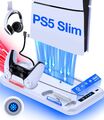 PS5 Controller Ladestation Lüfter Ständer für PS5 Slim Disc & Digital Edition