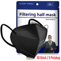 ⭐100/50/20x FFP2 Maske Schwarz Mundschutz Atemschutz 5-lagig zertifiziert CE2163