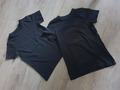 2 x einfarbige schwarze T-Shirts,  Gr. 128 ** Zwillinge **