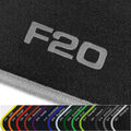 Velours Fußmatten schwarz für BMW F20 1er 5-türig Stick F20 Rand/Logofarbe