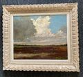 Ölbild Karton Moor Moorlandschaft Heidelandschaft  orig Impressionisten Rahmen
