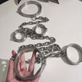 Edelstahl Heavy Duty Handschellen Fußfesseln Halsband Fesseln Restraint Set BDSM