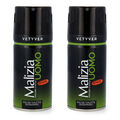 MALIZIA UOMO VETYVER deo EdT 2x150ml vetiver deospray deodorant im doppelpack