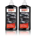 2x 500ml SONAX POLISH + WAX COLOR SCHWARZ AUTOPOLITUR LACK AUTO POLITUR