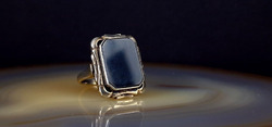 Ring Silber 835 Silber Onyx schwarz 17,2 mm Siegel -  attraktiv & markant