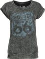 Rock Rebel by EMP Damen graues washed Look T-Shirt mit Frontprint