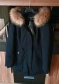 ATTENTIF Parka JACKE XXL Pelz ECHTFELL schwarz Fellkapuze WINTERJACKE 36 S NEU