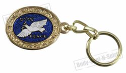 Schlüsselanhänger blaue Hamsa Friedenstaube Glücksbringer Geschenkidee Judaica