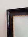 Alter Schellack-Bilderrahmen, Holz, Schwarz, 36,5 x 46,5 cm, mit Glasscheibe,