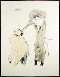 Akt. "Kompliment", 1965. Lithographie Horst JANSSEN (1929-1995 D), handsigniert